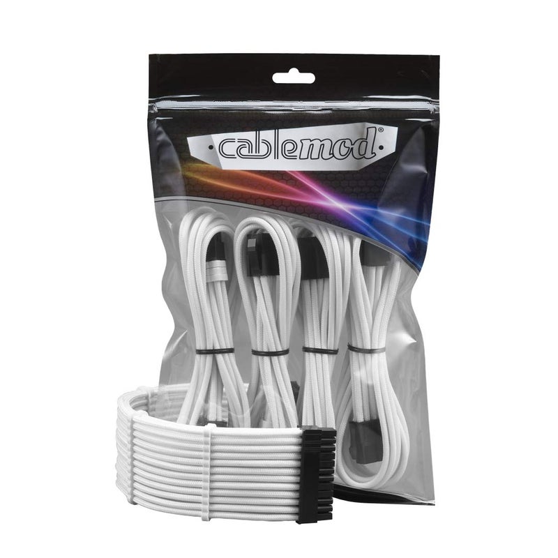 CableMod 8+8 Series Pro ModFlex Sleeved Cable Extension Kit (White) - Image 1